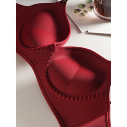 加厚8CM輕奢絨面超厚小胸聚攏顯大內衣側收無鋼圈無痕一片式文胸