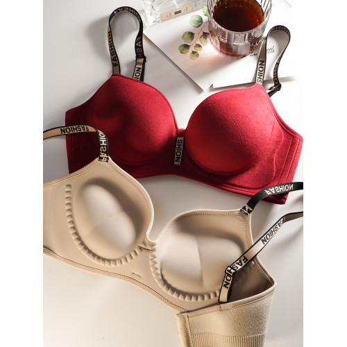 加厚8CM輕奢絨面超厚小胸聚攏顯大內衣側收無鋼圈無痕一片式文胸