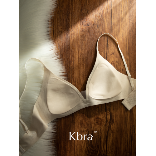 Kbra法式深V三角杯內衣女細肩帶顯小顯薄無鋼圈收副乳防下垂文胸