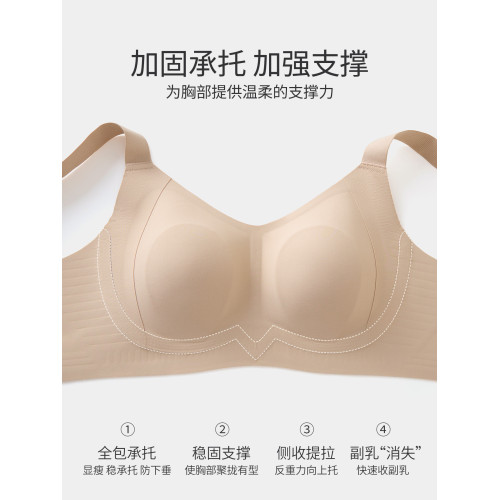 古今@愛她無痕內衣女胸大顯小收副乳防下垂2025新款薄調整型文胸