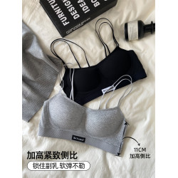 六隻兔子運動內衣女大胸顯小輕薄款軟支撐防外擴文胸套裝無鋼圈