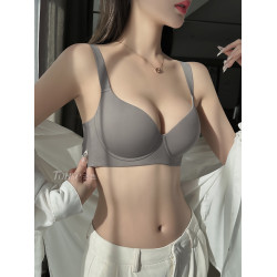 大胸顯小內衣女薄款夏季聚攏收副乳防下垂大碼胖mm無痕塑形文胸