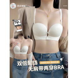 抹胸無肩帶內衣女防滑聚攏小胸隱形無痕裹胸防走光內搭美背文胸罩