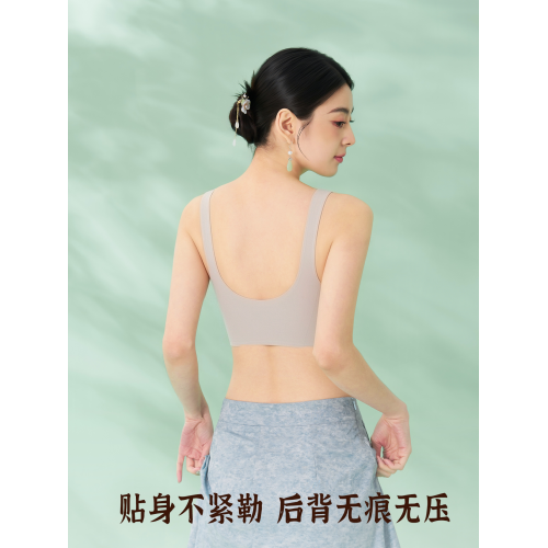芙甜蠶絲養膚無痕內衣女聚攏不空杯收副乳舒適10A抑菌山茶花文胸
