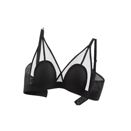 三角杯法式內衣女兔耳朵大胸顯小胸聚攏收副乳美背吊帶無鋼圈文胸