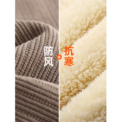 羊羔絨窄版加絨濶腿褲女秋冬2025年新款雪尼爾小個子冬季直筒褲子