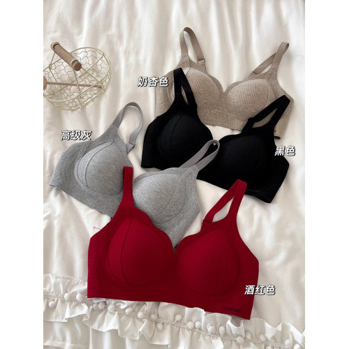 秋冬磨毛無痕舒適內衣女小胸聚攏收副乳防下垂無鋼圈調整型文胸罩