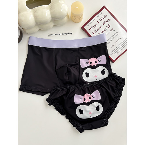 【情侶款】黑色庫洛米情侶內褲一男一女2025新款可愛甜美純棉檔同