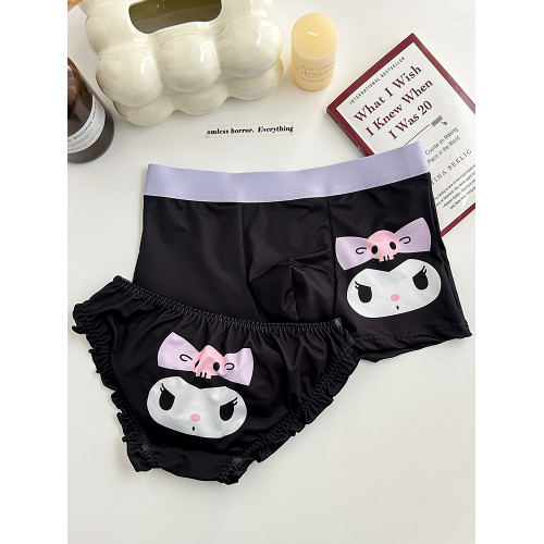 【情侶款】黑色庫洛米情侶內褲一男一女2025新款可愛甜美純棉檔同