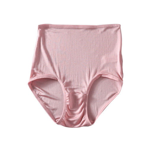 真絲高腰內褲女 無痕透氣包臀桑蠶絲針織短褲 平角薄款大碼內褲夏