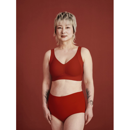 染岸本命年紅色媽媽款內褲女性中老年人婦女高腰收腹無痕三角短褲