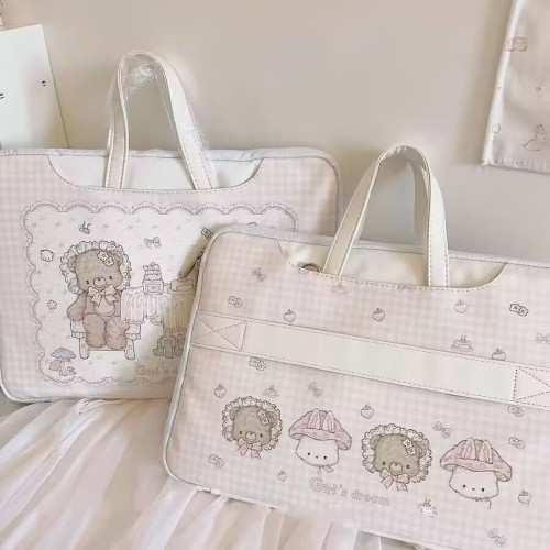 韓版INS手提斜背16寸筆記型電腦包14寸可愛防摔包macbook保護套