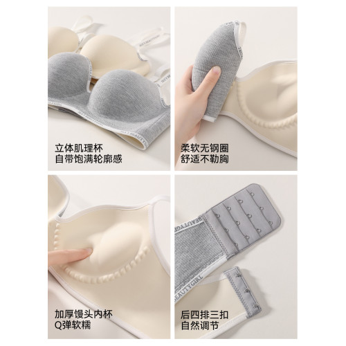 貓人內衣女小胸顯大聚攏收副乳防下垂無痕無鋼圈軟支撐上托文胸罩