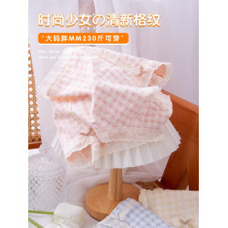 大碼內褲女純棉中高腰胖mm200斤抗菌桑蠶絲襠無痕透氣可愛少女生