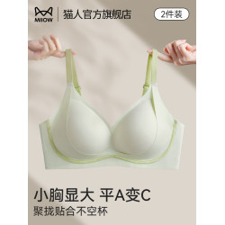 貓人內衣女士小胸聚攏2025新款無痕美背提拉上托顯大無鋼圈文胸罩