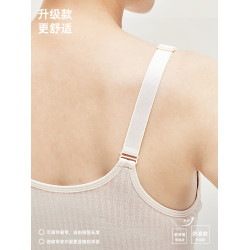 媽媽內衣文胸中老年人夏季薄款透氣老人無鋼圈純棉背心式前釦胸罩