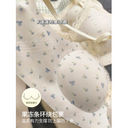 法式蕾絲無痕內衣女小胸顯大無鋼圈胸罩收副乳防下垂少女聚攏文胸
