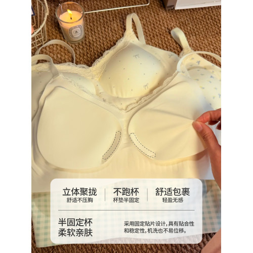 法式蕾絲無痕內衣女小胸顯大無鋼圈胸罩收副乳防下垂少女聚攏文胸