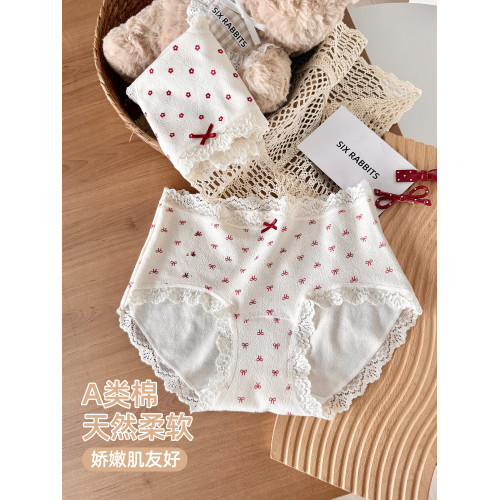 六隻兔子3條裝A類棉內褲女10A抑菌加長全棉襠短褲中腰包臀三角褲