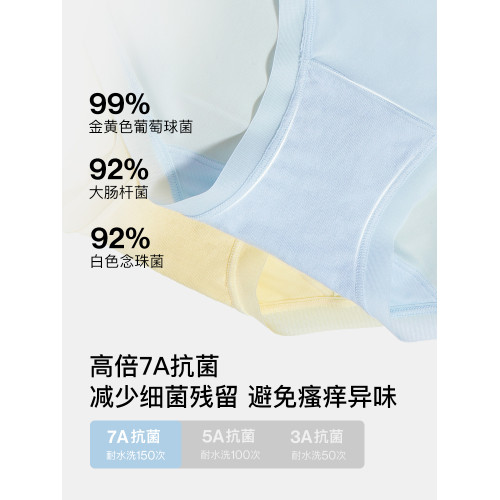 ubras冰絲內褲女中腰三角褲舒適純棉抗菌襠透氣超薄平角褲3條裝