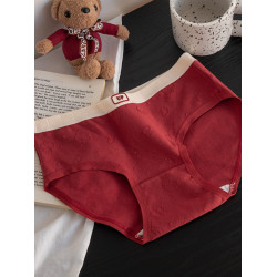 本命年紅色內褲女純棉7A抗菌全棉檔馬年新款少女中腰舒適三角褲頭