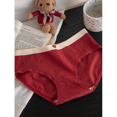 本命年紅色內褲女純棉7A抗菌全棉檔馬年新款少女中腰舒適三角褲頭