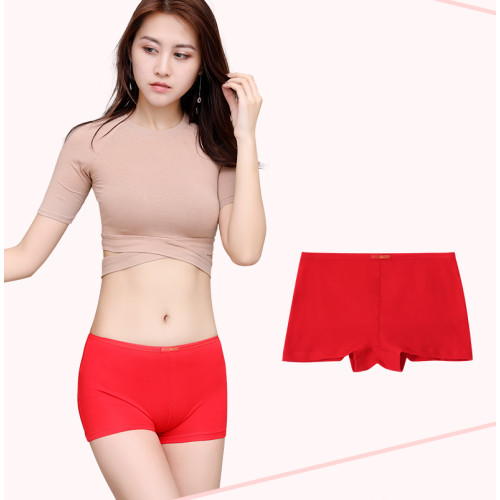 朵漫蝶大紅本命黏喜慶結婚純棉平腳內褲女生好運平角褲中高考內褲