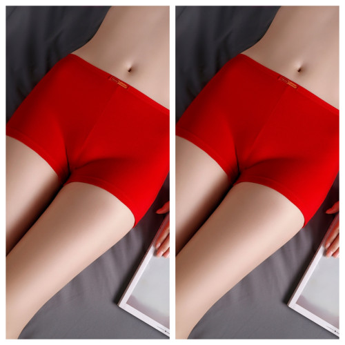 朵漫蝶大紅本命黏喜慶結婚純棉平腳內褲女生好運平角褲中高考內褲