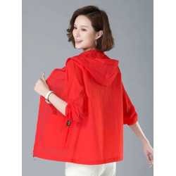 防曬衣女夏季薄款2024新款寬鬆大碼防曬服透氣女士短外套時髦洋氣