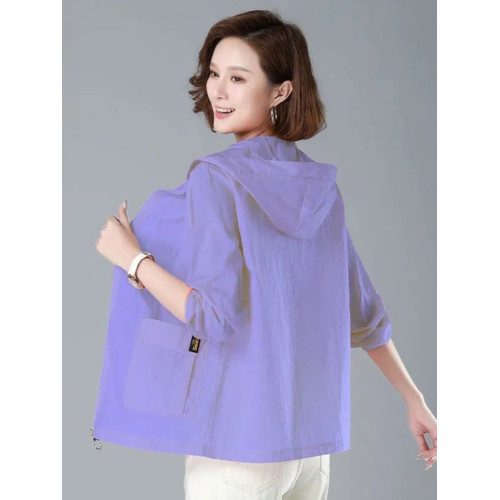 防曬衣女夏季薄款2024新款寬鬆大碼防曬服透氣女士短外套時髦洋氣