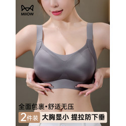 貓人大胸顯小內衣收副乳防下垂提拉上托調整型文胸大碼無鋼圈胸罩