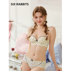 六隻兔子內衣女小胸聚攏顯大無鋼圈胸罩側收副乳蜜桃胸甜美風文胸