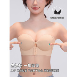 隱形前釦無肩帶內衣女防滑聚攏小胸聚攏無痕抹胸防走光裹胸文胸罩