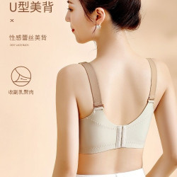 大胸顯小聚攏超薄胖mm大碼文胸收副乳內衣調整型無鋼圈全罩杯胸罩