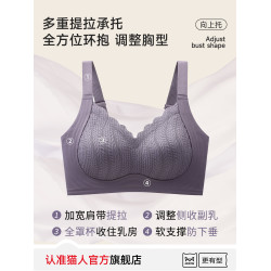 貓人大胸顯小內衣女無痕胸罩調整型全罩杯收副乳防下垂顯胸小文胸