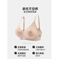 六隻兔子小攏杯無痕內衣女小胸聚攏果凍條軟支撐文胸無鋼圈胸罩女