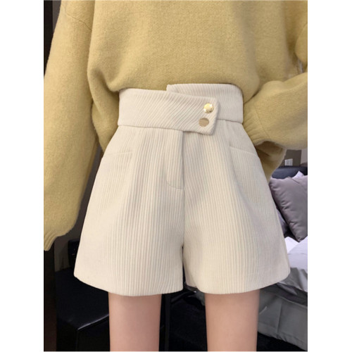 網紅爆款配靴子的短褲女秋冬款2025年新款外穿高腰寬鬆濶腿褲靴褲