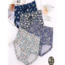 內褲女牛奶絲滑冰絲無痕高腰透氣速乾印花女士包臀蓋肚臍胖MM短褲