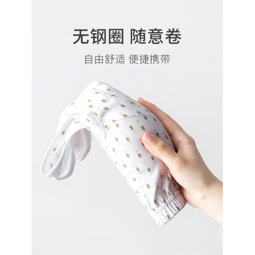 春織中老年文胸純棉老人內衣女媽媽無鋼圈前釦夏季薄款背心式胸罩