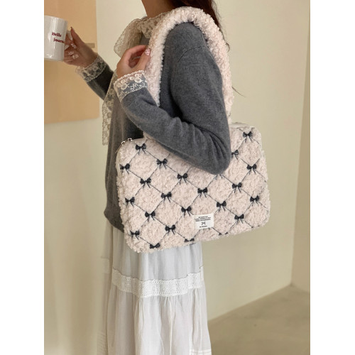 筆記型電腦包14寸204新款韓國單肩包毛絨蝴蝶適用macbookair/pro13.3蘋果聯想華爲15內膽包16