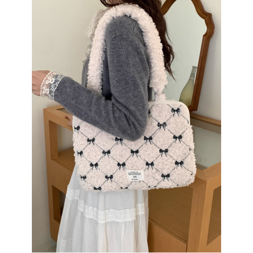 筆記型電腦包14寸204新款韓國單肩包毛絨蝴蝶適用macbookair/pro13.3蘋果聯想華爲15內膽包16