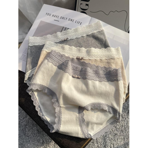 2025新款女士純棉三角褲包臀加長底襠蕾絲邊內褲透氣大碼抗菌褲頭