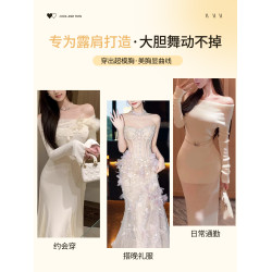 雙前釦無肩帶內衣女防滑聚攏小胸顯大不空杯隱形無痕抹胸裹胸文胸