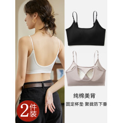 美背純棉發育期少女內衣女學生初中聚攏文胸高中生防走光運動背心