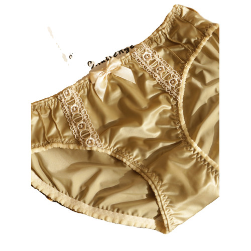 新款日系輕奢感緞面內褲女中腰舒適包臀輕熟可愛大碼少女生三角褲 新款日系輕奢感緞面內褲女中腰舒適包臀輕熟可愛大碼少女生三角褲