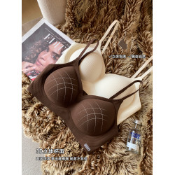 秋冬磨毛螺紋手掌杯內衣女小胸聚攏上托無鋼圈收副乳防下垂文胸罩