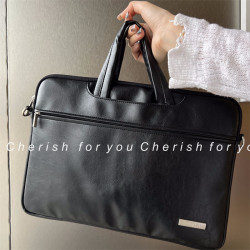 筆記型電腦包加厚防震防水手提PU多功能斜背電腦保護套適用於華爲小米macbook電腦收納包