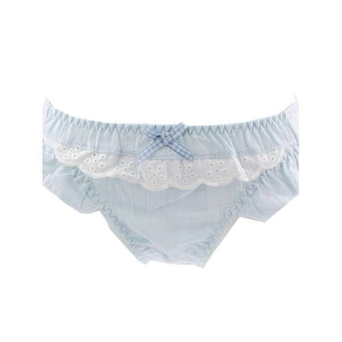 4863新款甜美純色可愛日系胖次洛麗塔飛邊三角褲絲白色藍色豆沙粉