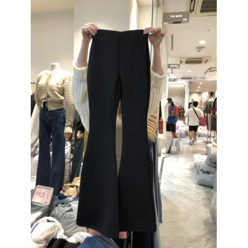 韓國東大門22秋冬新款氣質復古時尚氣質松緊高腰休閒微喇叭長褲女