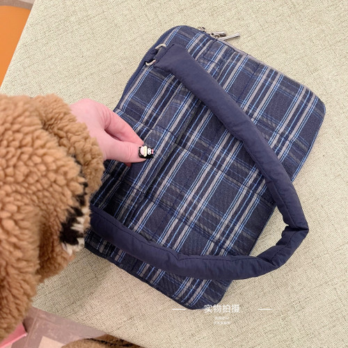 原創長毛小狗貼布平板IPAD筆電單肩帶內膽電腦包太空棉防震防摔日常防濺水適用10寸11寸13寸14寸15寸16寸